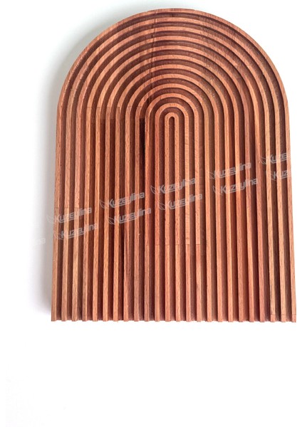 Gökkuşağı Desenli Dalgalı Ahşap Sunum Tabağı | Büyük Boy | 33X24 cm | Doğal Kayın Ağacı