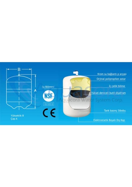 Beyaz 8 Litre Su Arıtma Tankı, 2 Yıl Garantiyle Temiz ve Sağlıklı Su İçin fiyatları