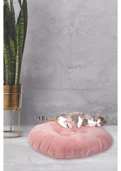 Welsoft & Silikon Dolgulu Köpek Kedi Yatağı Yıkanabilir Yumuşak Peluş Kedi Minderi Uyku Minderi