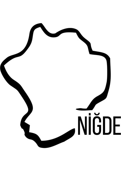 Niğde Harita Araba Sticker 17X17 cm Siyah