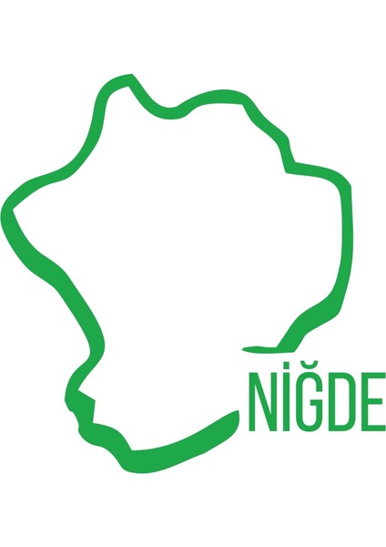 Niğde Harita Araba Sticker 17X17 cm Yeşil