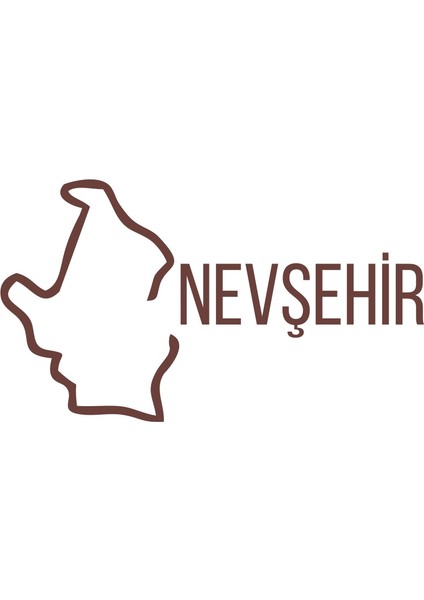 Nevşehir Harita Araba Sticker 17X17 cm Kahverengi