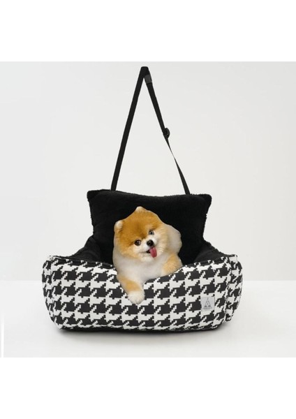 Taşınabilir Köpek Oto Araba Koltuğu Yatağı 50X50CM Siyah Beyaz Kazayağı fiyatları