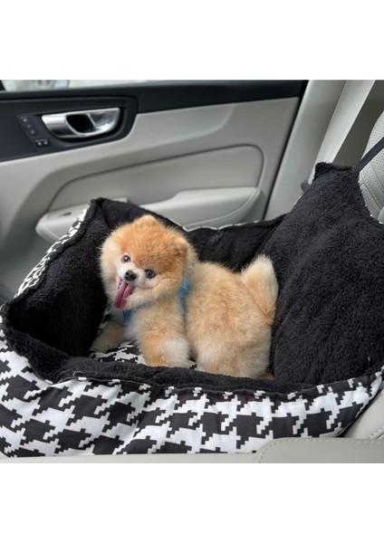 Taşınabilir Köpek Oto Araba Koltuğu Yatağı 50X50CM Siyah Beyaz Kazayağı fırsatları