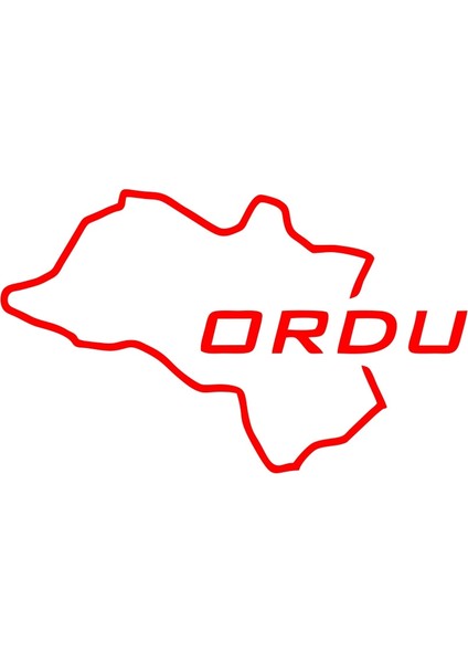 Ordu Harita Araba Sticker 17X17 cm Kırmızı