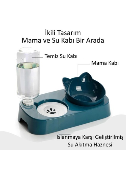 Kedi Köpek Mama ve Su Kabı Kaseli Otomatik Su Sebili Büyük Boy Depolama fırsatları
