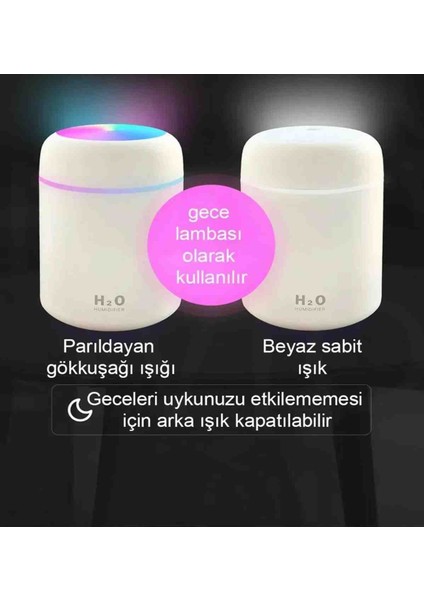 Şarjlı Ultrasonik Hava Nemlendirici ve Ortam Koku Cihazı 300ML fırsatları