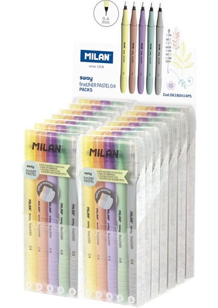 Mılan 06180414PS Sway Fıne Renkli Tükenmez Kalem - 5ADET