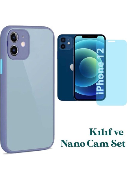 Apple iPhone 12 Uyumlu Montreal Kılıf ve Nano Cam Ekran Koruyucu Set