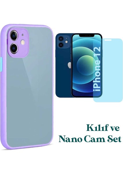 Apple iPhone 12 Uyumlu Montreal Kılıf ve Nano Cam Ekran Koruyucu Set