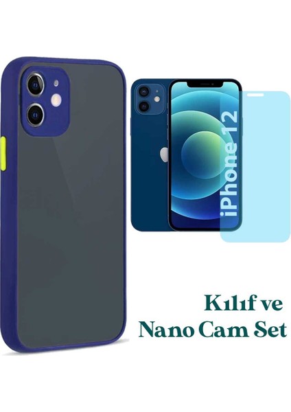 Apple iPhone 12 Uyumlu Montreal Kılıf ve Nano Cam Ekran Koruyucu Set