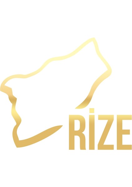 Rize Harita Araba Sticker 17X17 cm Gold