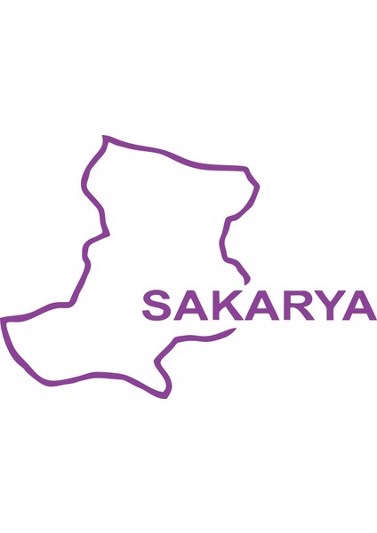 Sakarya Harita Araba Sticker 17X17 cm Mor