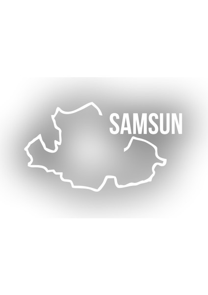 Samsun Harita Araba Sticker 17X17 cm Beyaz