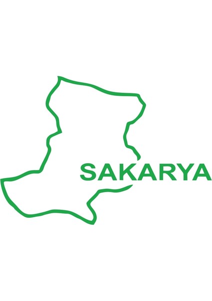 Sakarya Harita Araba Sticker 17X17 cm Yeşil