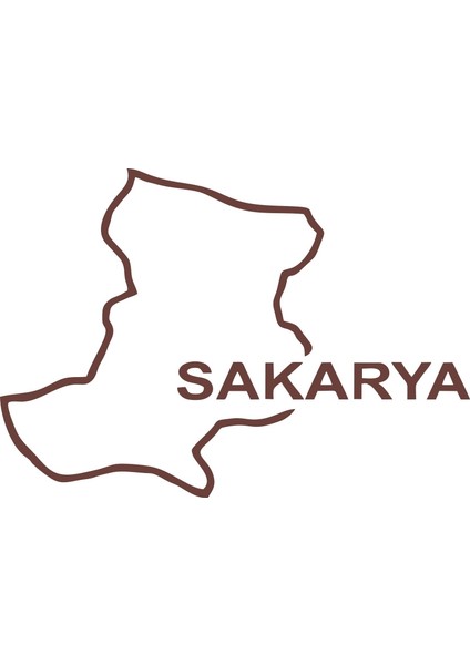 Sakarya Harita Araba Sticker 17X17 cm Kahverengi