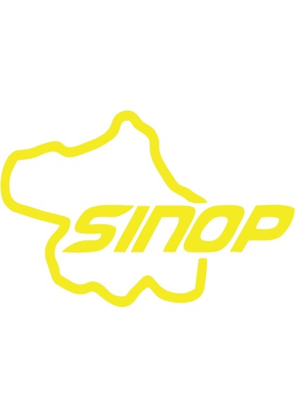Sinop Harita Araba Sticker 17X17 cm Sarı