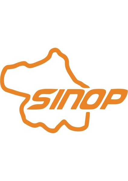 Sinop Harita Araba Sticker 17X17 cm Turuncu