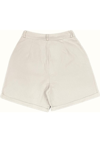 Slim Fit Duble Paça Gabardin Şort %100 Pamuk