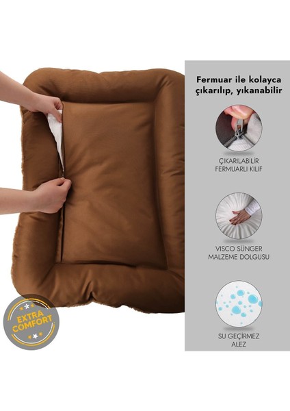 Sally, %100 Su Geçirmez Alezli, Çift Taraflı, Dört Mevsim Kullanılabilen Kedi ve Köpek Yatağı fırsatları