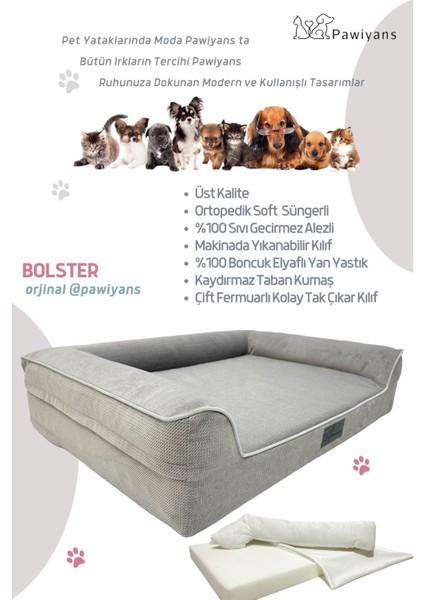Pawiyans Pet Üst Kalite Köpek Yatağı 6,5VE10 cm Süngerli,sıvı Geçirmez Alez Kılıflı