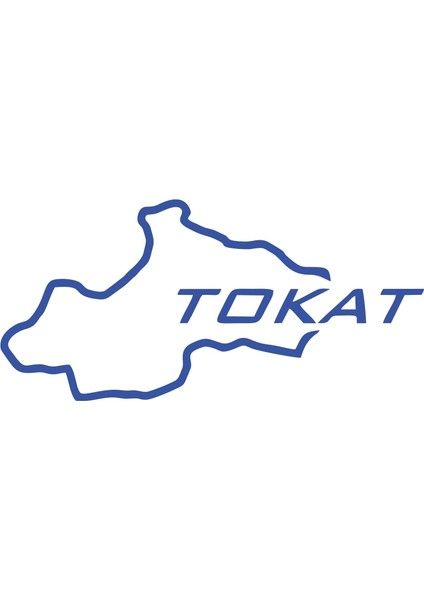 Tokat Harita Araba Sticker 17X17 cm Mavi