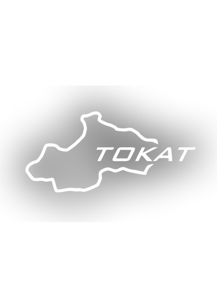 Tokat Harita Araba Sticker 17X17 cm Beyaz