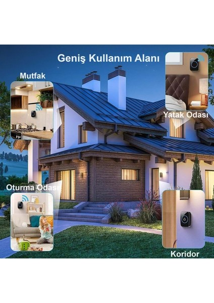 2 Buton 1 Alıcı Kablosuz Kapı Zili Ledli Modern 300METRE Menzil 60 Çeşit Zil 5 Seviye Ses fırsatları