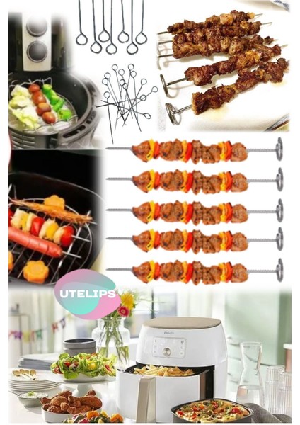 Sağlıklı 5'li paslanmaz çelik 20 cm airfryer şiş teli, dayanıklı ve kullanışlı fiyatları