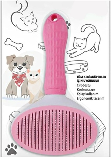 Otomatik Temizlenen Tuşlu Evcil Hayvan Fırçası Kedi Köpek Tüy Toplayıcı Tarak modelleri