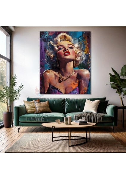 Marilyn Monroe Özel Tasarım Kanvas Tablo Modern Renkli Salon Dekoru