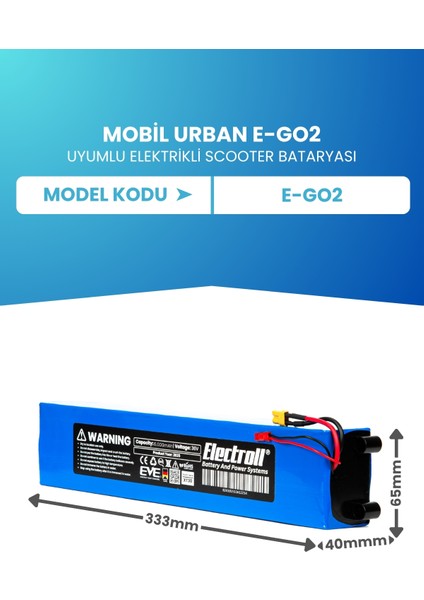 Mobil Urban E-Go2 Batarya ( Kapasite) 36V 6.000MAH Pil Elektrikli Scooter Bataryası fiyatları