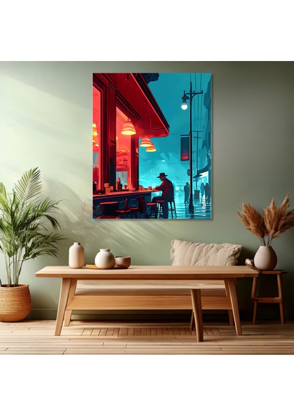 Yalnız Adam Kanvas Tablo Modern Salon Tablosu Sanat Tablosu