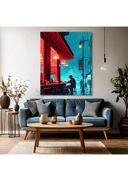 Yalnız Adam Kanvas Tablo Modern Salon Tablosu Sanat Tablosu