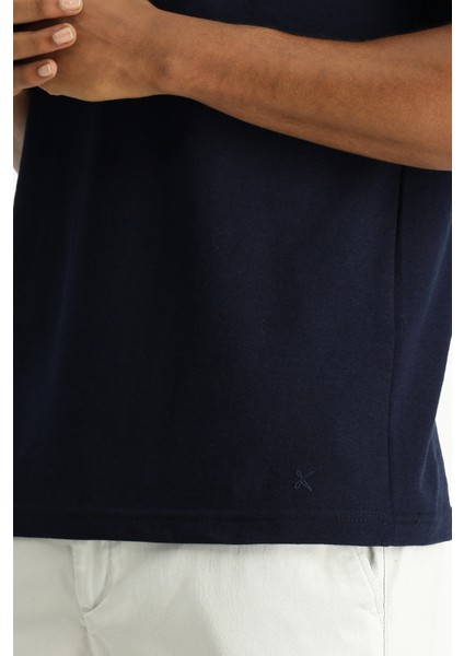 Polo Yaka Regular Fit Nakışlı Pamuklu Tişört