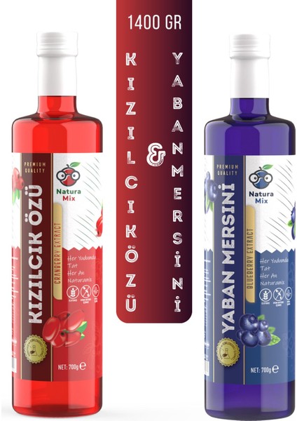 Yaban Mersini Özü ve Kızılcık Şurubu İkili Paket