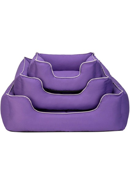 Alpha Kedi ve Köpek Yatağı Mor W Beyaz Biye S 60X50CM Gnzrz fırsatları