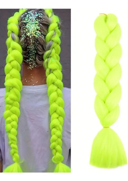 Sentetik Örgülük Saç 100 gr - Neon Yeşil