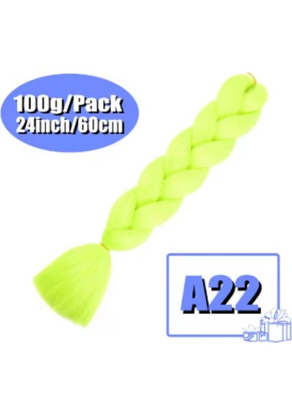 Sentetik Örgülük Saç 100 gr - Neon Yeşil modelleri