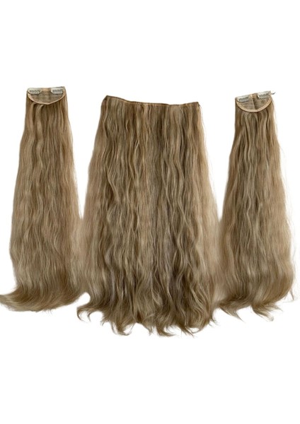 Fiber Sentetik Kabarık Dalgalı Yarım Ay + 2 Yan Çıt Çıt - Balköpüğü Platin Röfleli