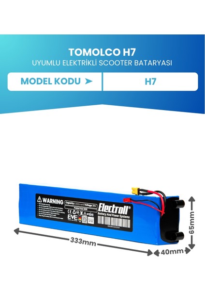 Tomolco H7 Batarya (ORJİNAL KAPASİTE) 36v 6.600mah Pil Elektrikli Scooter Bataryası Değişimi fiyatları
