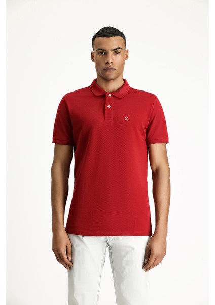 Polo Yaka Slim Fit Dar Kesim Nakışlı Pamuk Tişört modelleri