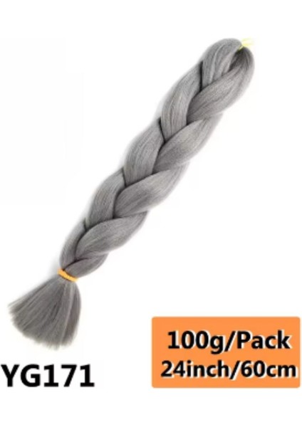 Sentetik Örgülük Saç 100 gr - Koyu Gri