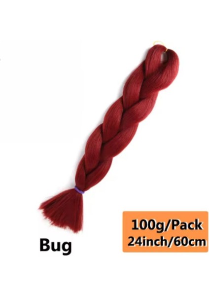 Sentetik Örgülük Saç 100 gr - Koyu Kızıl