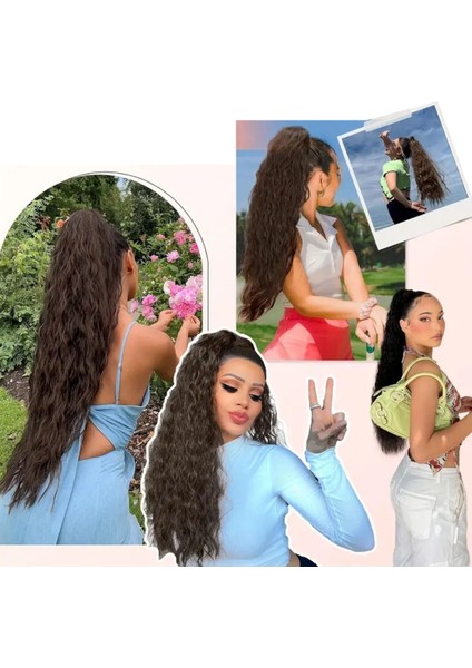 Tokalı Kabarık Dalgalı At Kuyruğu - Kumral indirimleri