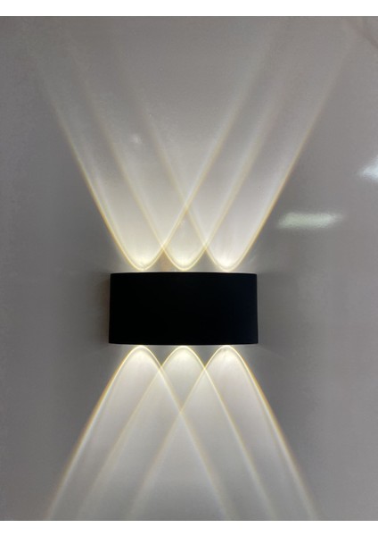 Şık Siyah 10W LED Aplik, Çift Taraflı Duvar Aydınlatması, E14 Duy, Modern Tasarım