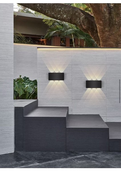 Şık Siyah 10W LED Aplik, Çift Taraflı Duvar Aydınlatması, E14 Duy, Modern Tasarım fiyatları