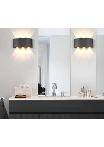 Şık Siyah 10W LED Aplik, Çift Taraflı Duvar Aydınlatması, E14 Duy, Modern Tasarım modelleri