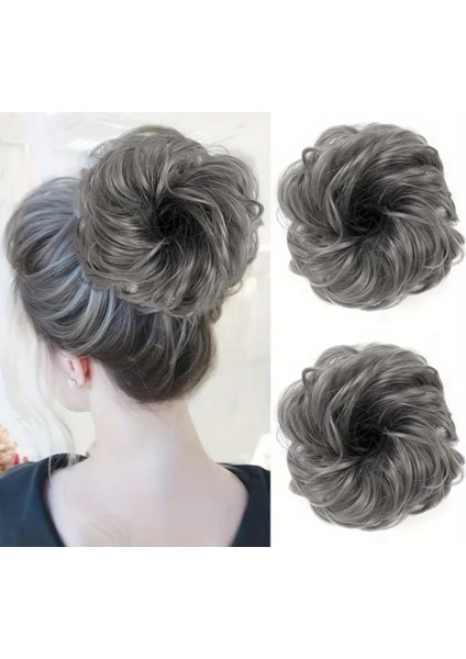 Saçlı Lastikli Topuz Toka