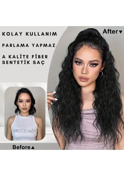 Tokalı Kabarık Dalgalı At Kuyruğu - Balköpüğü Beyaz Platin Röfleli fırsatları